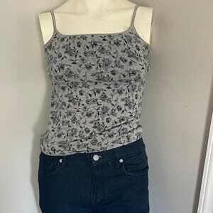 Victoria’s Secret Bra Tops Spaghetti Strap Tank Top Cami Gray Floral Small